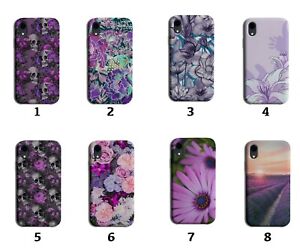 Purple Flowers Phone Case Cover Floral Lavender Summer Flower Roses Skulls 8153a