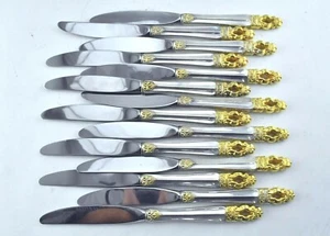 Juego de 14 cuchillos de mango hueco de 9" Hispana-Sovereign ""Oro"" de Gorham Esterling - Imagen 1 de 12