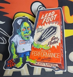 Vtg Style HOT ROD Coffin PEDAL Sticker Kustom Kulture Decal Custom Car auto Van - Picture 1 of 5