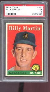1958 Topps #271 Billy Martin PSA 5 Graded Baseball Card MLB New York Yankees