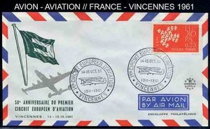 - AVIATION - AIRPLANE / 1961 VINCENNES ENVELOPE ILLUSTREE (ref 1390) - Picture 1 of 1