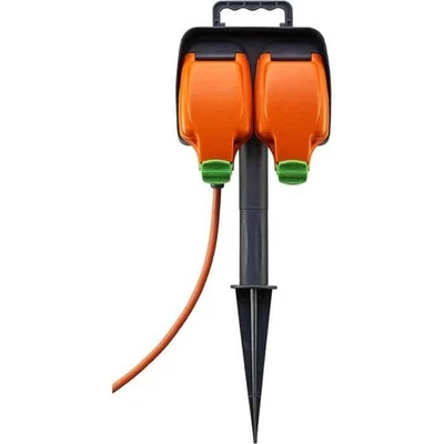 Masterplug Outdoor Extension Lead - 15 Metre Cable - Garden Spike Power Cable - Image 1 of 4