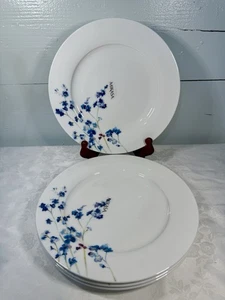 NEW Mikasa Audrey Blue Flower Bone China Dinner Plates Set of 4 Floral 11” - Picture 1 of 6