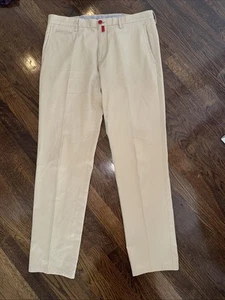 Kiton Men's straight leg pants with embroidered letters and red buttons - Picture 1 of 3