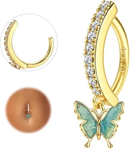 Anillo ombligo FIASASO oro 14K hipoalergénico quirúrgico inoxidable S... - Imagen 1 de 11