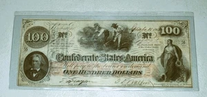 1862 100 Dollar Schein, The Confederate States of America, Richmond - Bild 1 von 2