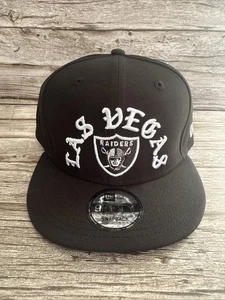 Las Vegas Raiders Hat 9Fifty New era Snap Back Black And White Adjustable - Picture 1 of 5
