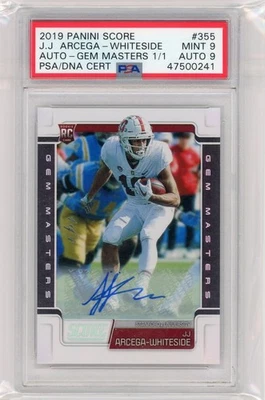 2019 Panini Score Gem Masters Rookie Autograph J.J. Arcega-Whiteside No 1 of 1 - Image 1 of 2