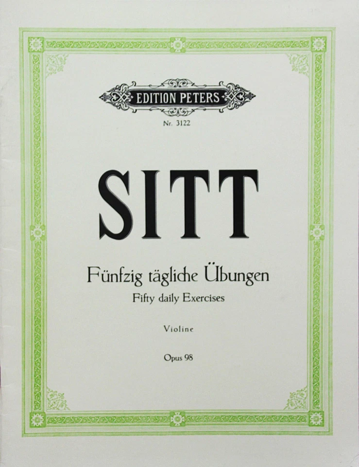 Sitt . Fifty daily Exercises for violin Opus98 - Image 1 of 1