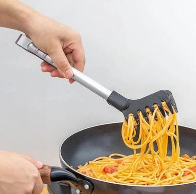 Pinzas para fideos de acero inoxidable de 1 pieza mango antideslizante clip para alimentos resistente al calor - NUEVO Foto 1 de 4