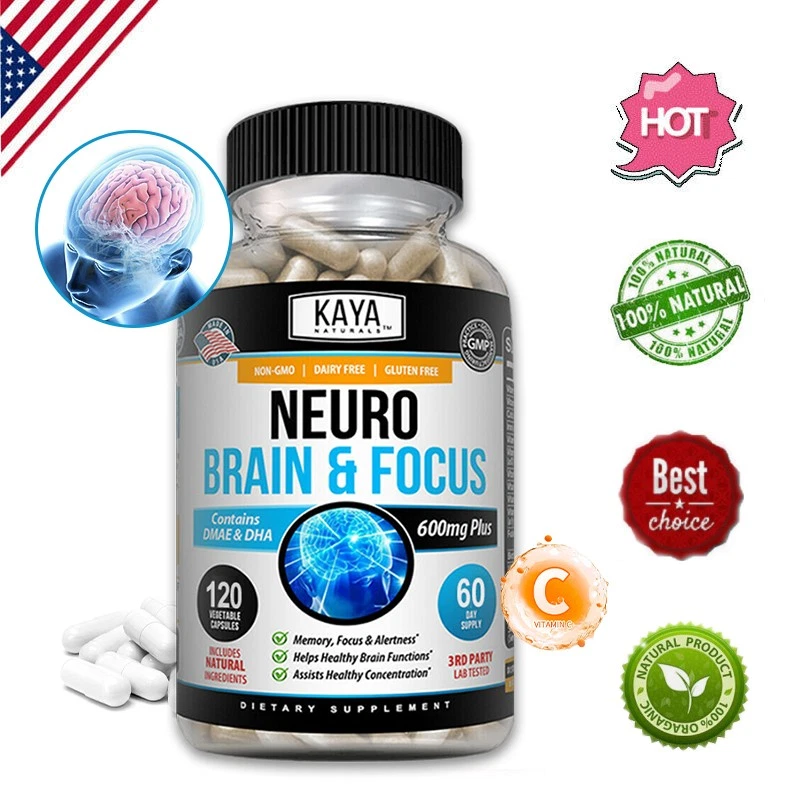 Neuro Brain & Focus 120ct, Función de Memoria Saludable, Suplemento Claridad Nootrópico Foto 1 de 4
