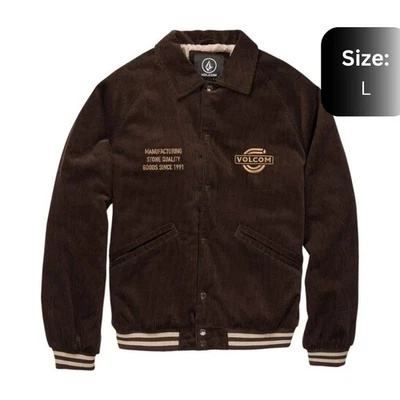 Volcom Majority Jacket Dark Brown Men’s Casual Button Closure Coat Outerwear - Image 1 of 4