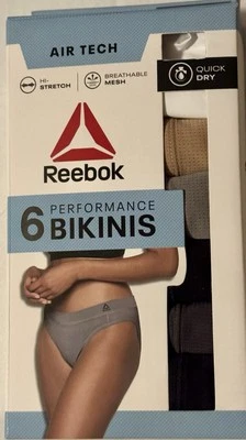 6-Pack REEBOK Women’s Bikini Air Tech Performance Stretch Mesh Underwear Size XL - Image 1 of 4