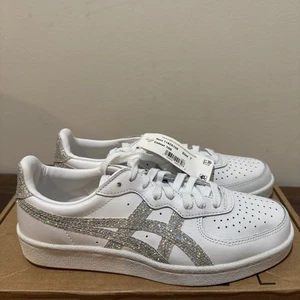 New! Womens Asics Onitsuka Tiger GSM White/Silver Sparkle Athletic Shoes. Size 7 - Picture 1 of 9