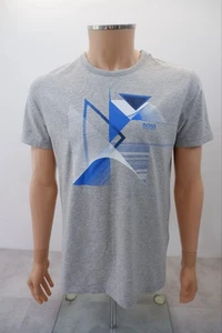 Hugo Boss Mens T Shirt Top Size M Medium Grey Short Sleeve Logo Printed - Picture 1 of 12