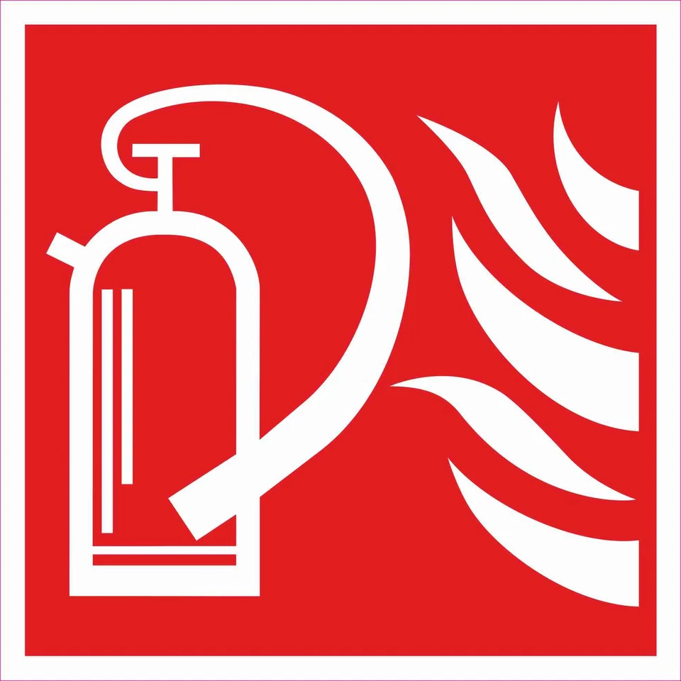 EIGENE HERSTELLUNG Aufkleber Feuerlöscher, Brandschutz, Sicherheit, Feuerschutz, 10cmx10cm (2057)