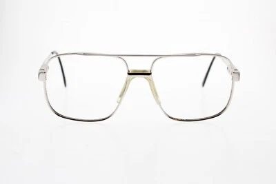 Safilo Elasta Eyeglasses 3055 L32 Men's Silver Metal Aviator Full Rim Italy - Image 1 of 4