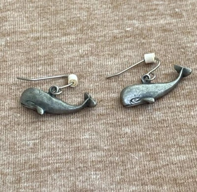 Pendientes ballena jorobada peltre C53-7 Foto 1 de 2