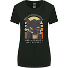 Funny Cat I Hate Morning People Coffee Womens Wider Cut T-Shirt