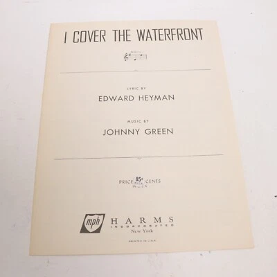 Heyman/Green I Cover the Waterfront Piano Sheet Music 1933 Harms - Image 1 of 4