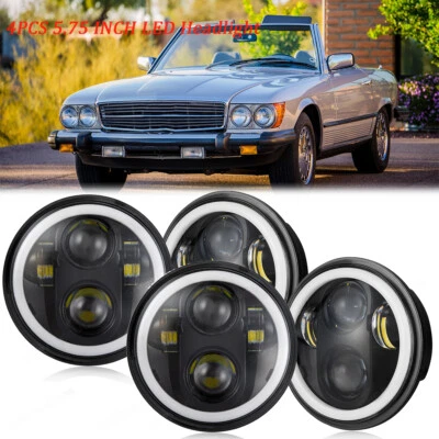 For Mercedes-Benz 380SL 450SL 560SL 4PCS 5.75" Round LED Headlights Hi-Lo Beam K - Image 1 of 4