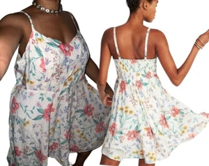 Old Navy NEW Pullover Fit Flare Floral Print Lined Cami Tank Dress Womens Sz 2XL - Picture 1 of 5