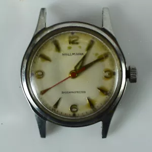 (Piezas de reparación) Hallmark 17 Jewels Reloj Suizo Cuerda Mano Dorado Blanco De Colección - Imagen 1 de 12