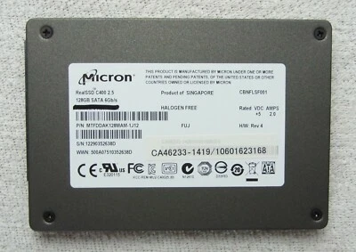 SSD 128 GB SATA 6G Micron RealSSD C400 CA46233-1419 LifeBook Celsius Mobile NEU - Bild 1 von 2