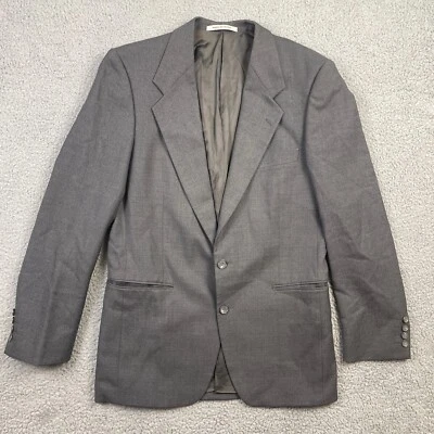 VTG Yves Saint Laurent Blazer Mens 40R Gray YSL 100% Wool Suit Jacket Sport Coat - Image 1 of 4