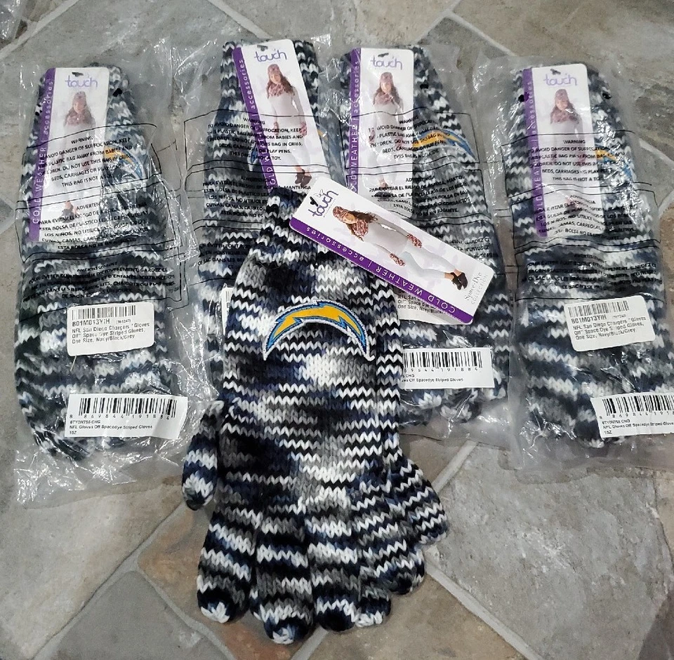 批量 5 件 - NFL 圣地亚哥 Chargers 手套 Touch Alyssa Milano 手套 女式 — 第 1/4 张图片