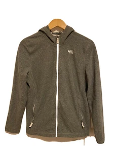 REI CO-OP Fleece Jacket Kids Sz XL (18) Gray Full Zip Hoodie Zip Pockets - Picture 1 of 9