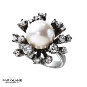 Park Lane Jewelry size 8. "ENCHANTED" RING HEMATITE w/CRYSTALS Reg. $94 - Picture 1 of 2