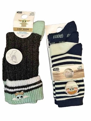 Primark Baby Yoda Women's socks bundle 3 pairs socks & cosy socks   BNWT - Image 1 of 4
