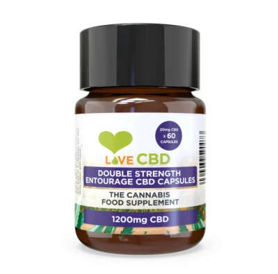 CBD Capsules 20mg Entourage Double Strength 600mg x 30 | 1200mg x 60 Love CBD