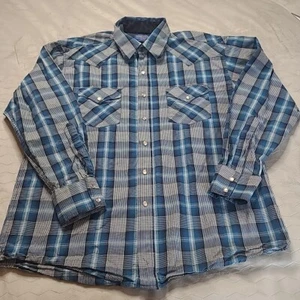 Camisa Pendleton Alta Calidad Western Wear Mangas Largas Perla A Presión A Cuadros L Grande - Imagen 1 de 14