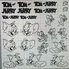 TOM AND JERRY VINYL STENCIL FOR CUSTOM SHOES SNEAKERS AND SMALL PROJECTS 22 PCS