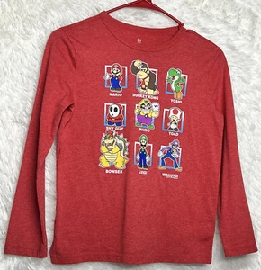 Gap Kids Boys Red Games Graphic Long Sleeve T-Shirts Size Medium - Picture 1 of 10
