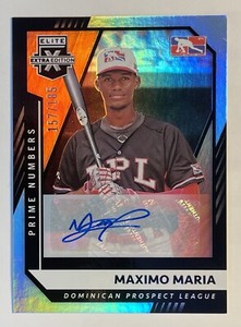2021 Panini Elite Extra Edition Prime Numbers Maximo Maria Rookie Autograph /185