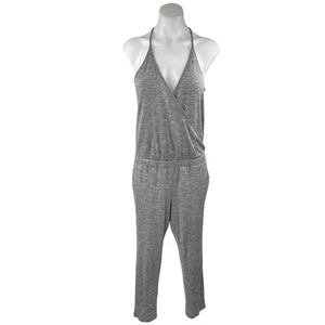 Lou & Grey Gray Crossover Front Sleeveless Cami Camisole Wrap Jumpsuit Romper S - Picture 1 of 4