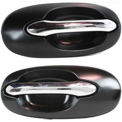 Комплект из пары хромированных/черных ручек задних наружных дверей для 02–05 Kia Sedona - Изображение 1 из 4