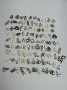 Vintage Gumball Charm Cracker Jack Metallic Plastic Trinket Prize Toy Lot of 100 - Picture 1 of 13