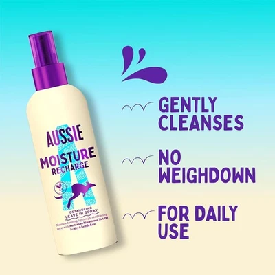 2x 250ml Aussie Miracle Moist Conditioning Spray, for Really Thirsty Hair - Image 1 of 4