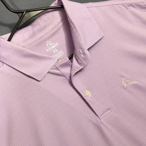 Rhoback Shirt Herren XL Lila Dogstooth Hahnentritt Kurzarm Polo Performance - Bild 1 von 8