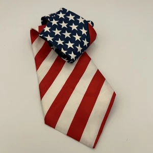 Cravatta bandiera americana Wolfmark USA stelle e righe patriottica uomo cravatta artificiale - Foto 1 di 9