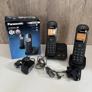 Panasonic KX-TGC422EB Twin Digital Cordless Phone + Answer Machine Call Block - Picture 1 of 13