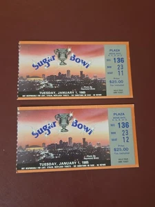 2 1985 Sugar Bowl Football Ticket Stub LSU vs Nebraska Osborne Dalton Hilliard - Picture 1 of 3