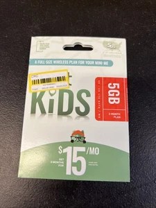 Carte SIM mobile prépayée pour enfants 3 mois comme neuve avec 5 Go de données, conversation, service texte - Photo 1 sur 2