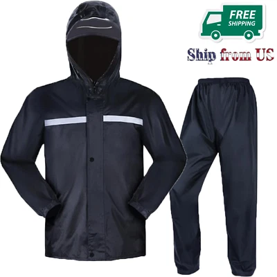 Traje de Lluvia para Hombres Mujeres Chaquetas Pantalón Equipo Impermeable Moto Hivis Foto 1 de 4