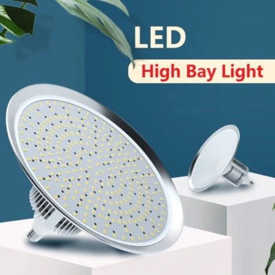 200W 150W 100W ​80W 50W 30W UFO LED High Bay Lampe Glühbirne E40 E27 Aluminium - Bild 1 von 4