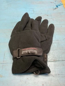 Insulated Thermo Wear Fleece Gloves One Size Fits Most Black Winter Gloves - Picture 1 of 3